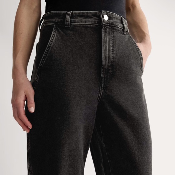 Everlane The Utility Barrel denim jeans Black sz 4 - Picture 15 of 16
